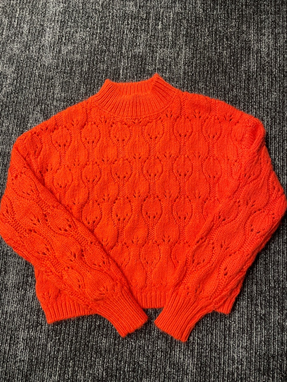Zara Cropped Sweater in red-orange
